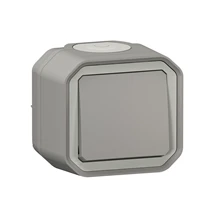 Legrand Plexo drukknop NO 250V 10A. Compleet met opbouwdoos - IP55 IK08 - grijs - 069720L