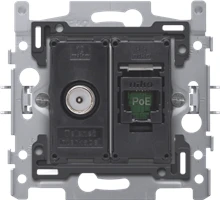 Niko Combinaison coax avec connexion RJ45 UTP Cat. 6A avec fixation par griffes - 170-66358