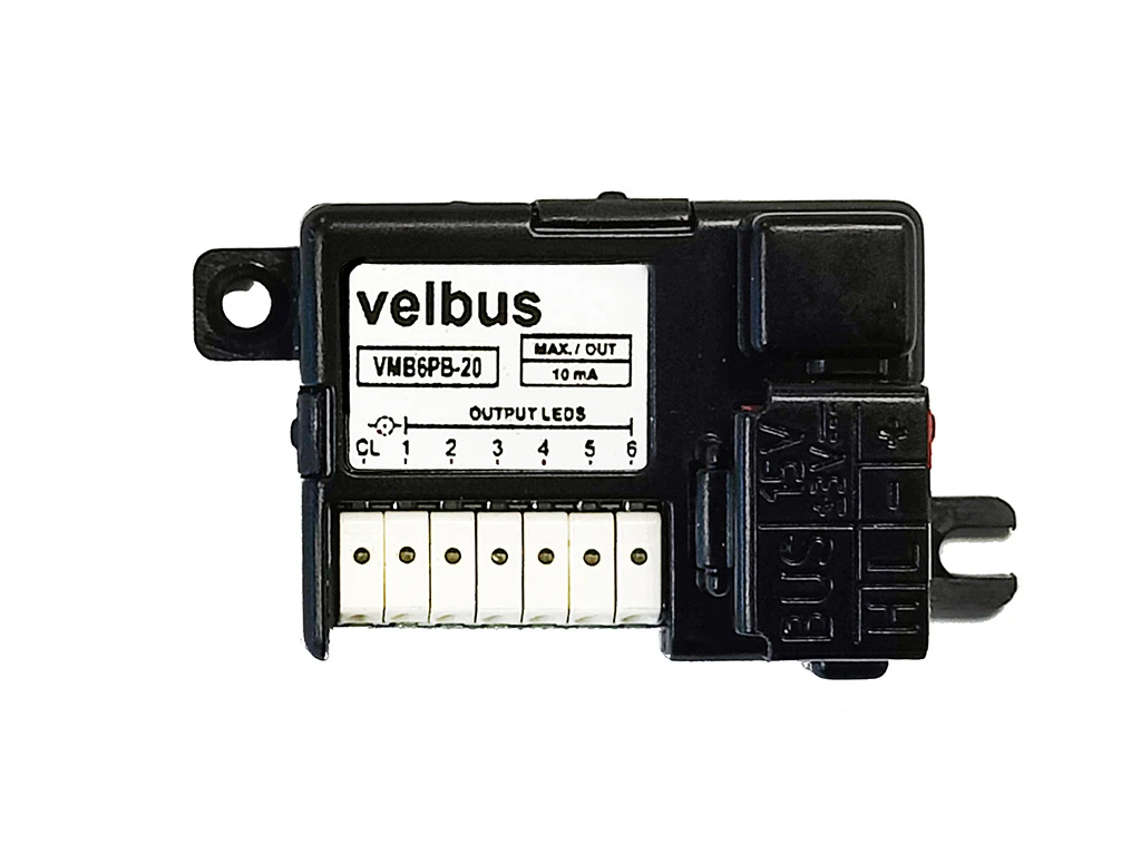 Velbus Zeskanaals drukknoppen nopinterface - VMB6PB-20