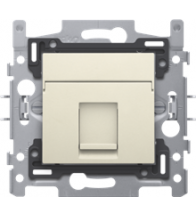 Niko 1 RJ45-aansluiting UTP Cat. 5E met klauwbevestiging en afwerkingsset, cream - 100-66151
