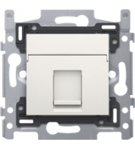 Niko 1 RJ45-aansluiting UTP Cat. 5E met schroefbevestiging en afwerkingsset, white - 101-66251