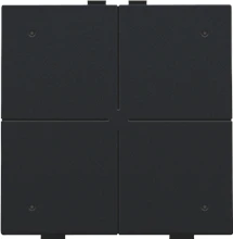 Niko Viervoudige drukknop met leds en comfortsensoren voor Niko Home Control, black coated - 161-52204