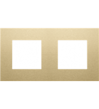 Niko Plaque de recouvrement double 71mm Pure alu gold brushed - 227-76800