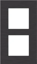 Niko Tweevoudige afdekplaat 60mm verticaal Pure alu black brushed - 224-76200