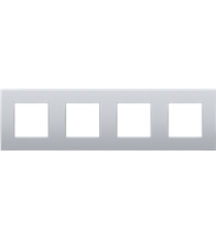 Niko Viervoudige afdekplaat, 71 mm centerafstand, Niko Intense sterling coated - 132-76400