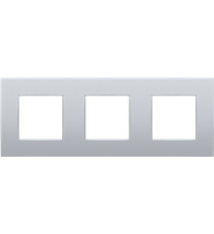 Niko Drievoudige afdekplaat, 71 mm centerafstand, Intense sterling coated - 132-76700