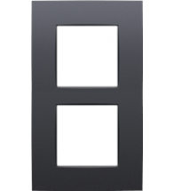 Niko Tweevoudige afdekplaat, 60 mm centerafstand, verticaal Intense anthracite coated - 133-76200