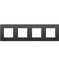 Niko Viervoudige afdekplaat, 71 mm centerafstand, Intense anthracite coated - 133-76400