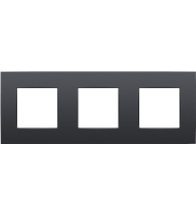 Niko Drievoudige afdekplaat, 71 mm centerafstand, Niko Intense anthracite coated- 133-76700