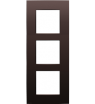 Niko Drievoudige afdekplaat, 60 mm centerafstand, verticaal, Niko Intense dark brown coated - 135-76300