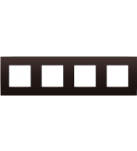 Niko Viervoudige afdekplaat, 71 mm centerafstand, Intense dark brown coated- 135-76400