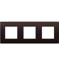 Niko Drievoudige afdekplaat, 71 mm centerafstand, Niko Intense dark brown coated - 135-76700