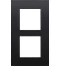 NikoTweevoudige afdekplaat, 60 mm centerafstand, verticaal, Intense matt black coated - 136-76200