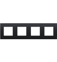 Niko Viervoudige afdekplaat, 71 mm centerafstand, Intense matt black coated - 136-76400