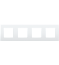 Niko Viervoudige afdekplaat, 71 mm centerafstand, Niko Intense lunar white coated - 137-76400