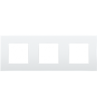 Niko Drievoudige afdekplaat, 71 mm centerafstand, Niko Intense lunar white coated - 137-76700