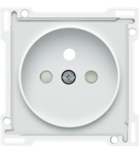 Niko Afwerkingsset voor stopcontact met penaarde en beschermingsafsluiters, voor Niko Rocker en Niko Toggle, white coated - 154-74001