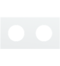 Niko Tweevoudige afdekplaat, 71 mm centerafstand, voor twee stopcontacten, Niko Rocker en Niko Toggle, steel white coated - 154-74801