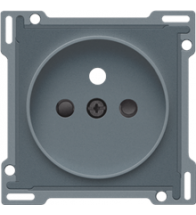 Niko Afwerkingsset voor stopcontact met penaarde en beschermingsafsluiters, voor Niko Rocker en Niko Toggle, blue grey coated - 220-74001