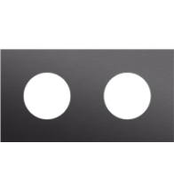 Niko Tweevoudige afdekplaat, 71 mm centerafstand, voor twee stopcontacten, Niko Rocker en Niko Toggle, alu black brushed - 224-74801