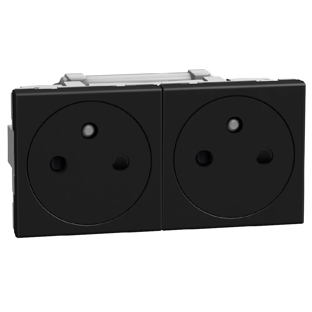 Bticino Light Now prise 2X2P+T affleurante précâblée - 4 modules - noir - YD4142M2AF