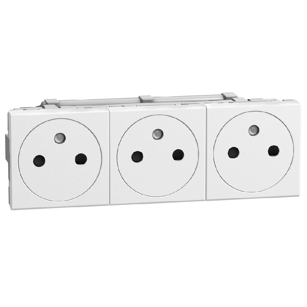 Bticino Light Now prise 3X2P+T affleurante précâblée - 6 modules - blanc - YW4142M3AF