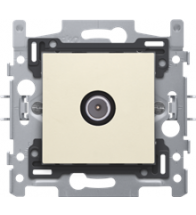 Niko Enkelvoudige mannelijke coaxaansluiting voor tv, 2 GHz, sokkel en afwerkingsset, cream - 100-69122