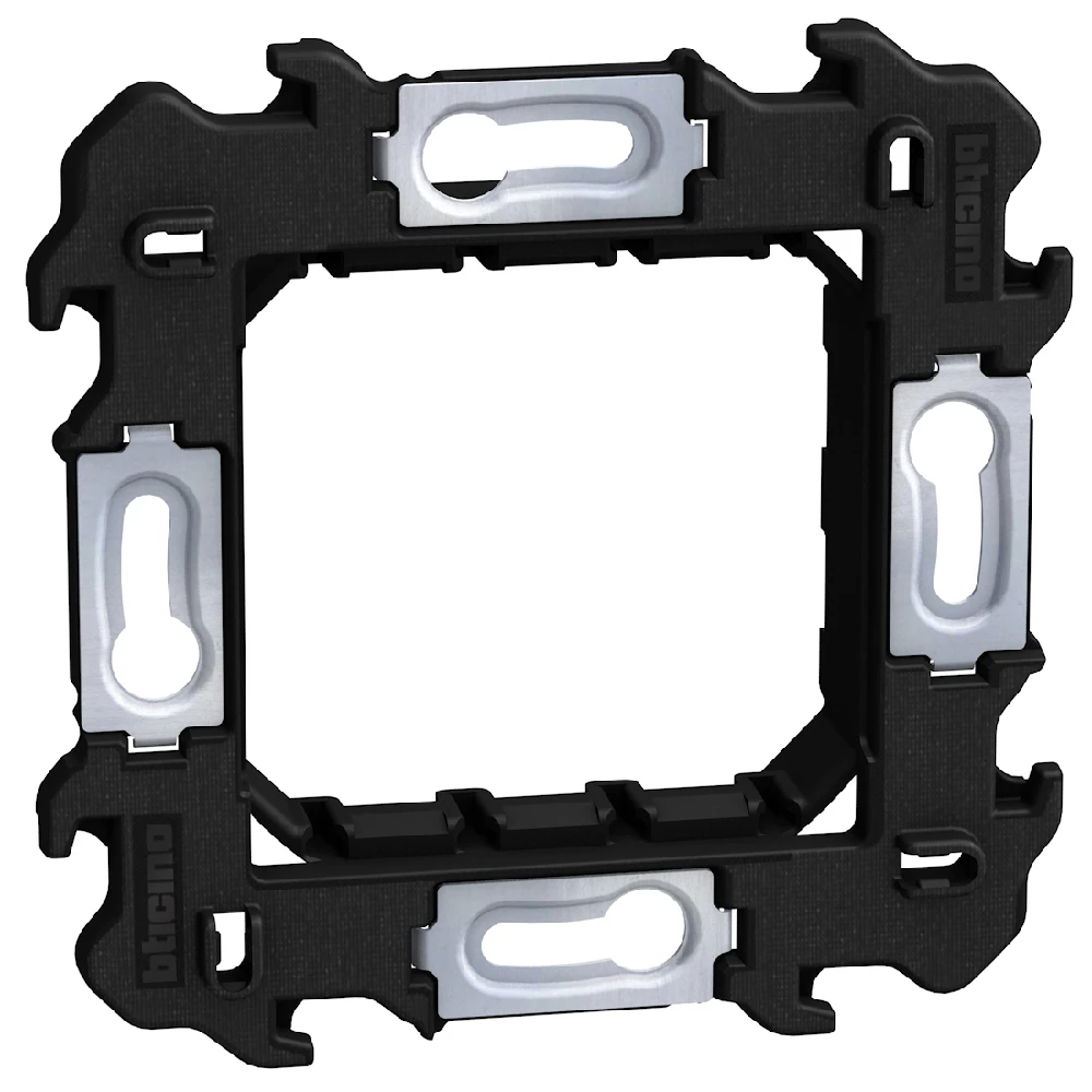 Bticino Support modulaire pour appareillage domotique 2 modules entraxe 71 mm fixation par vis plastique thermoplastique - Y4702