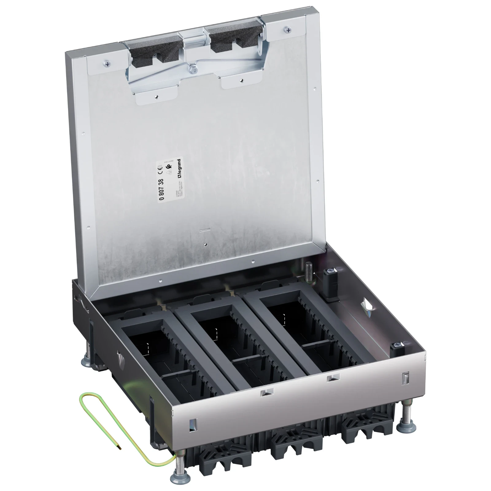 Legrand Boîte de sol affleurante métal pour plancher technique avec couvercle - 080738