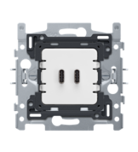 Niko Chargeur mural USB-C double intelligent 45 W encastré IP20 IK06 - 420-00520