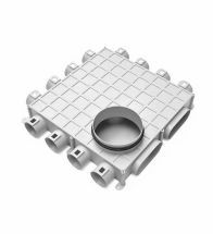 Begetube - Verdeelkast in kunststof laag model 12 x dia 63 aansl. dia 180