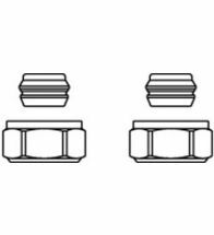 Oventrop - Raccord 2 pièces à compression laiton (2 pcs) 15 x chauffage Ofix