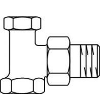 Oventrop - Regelbare koppeling haaks 1/2 x 3/4 combi 2 chrome