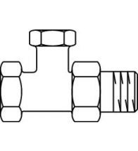 Oventrop - Raccord union de radiateur Combi 2 PN 10, té de ré glage, DN 15, bronze/laiton nickelé