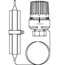Oventrop - Régulateur de température avec sonde en applique e t socle conducteur de chaleur, 20-50grC, tuyau cap
