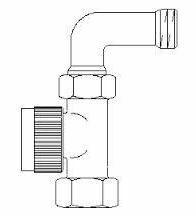 Oventrop - Bypass-Combi Uno robinet droit avec coude 1/2