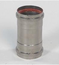 Ubbink - Aluminium koppelstuk 80 mm naturel dikw. 1,5 af- en toevoer HR+ & HRtop