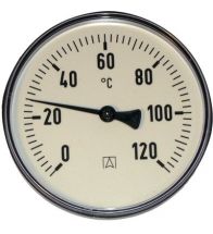 Euro Index - Bimetaal thermometer 100mm messing huls 65mm 0/120grC - 19211
