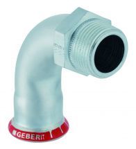 Geberit - Coude de transition 90gr Mapress Acier Carbone ave c filetage extérieur: d=15mm, R=1/2 - C-Staal