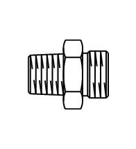Oventrop - Messing dubbel nippel G 3/8 x NPT 1/4
