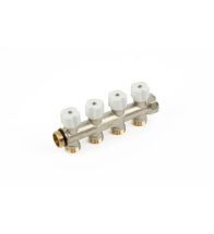 Begetube - Warmgeperste collector 3/4 + 4 x M24 met ingebouwde kranen CHROME O-ring GROEN