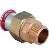 Geberit - Raccord de transition trois-pièces Mapress Acier C arbone avec filetage extérieur: d=35mm, R=1 1/4, G - C-Staal