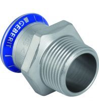 Geberit - Raccord de transition Mapress Acier Inoxydable ave c filetage extérieur: d=35mm, R=1 1/2 - RVS