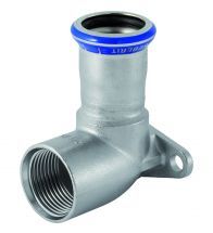 Geberit - Culasse murale 90gr Mapress Acier Inoxydable: d=15 mm, Rp=1/2, L1=4.3cm - RVS