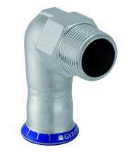 Geberit - Coude de transition équerre 90gr Mapress Acier Ino xydable avec filetage extérieur: d=22mm, R=3/4 - RVS