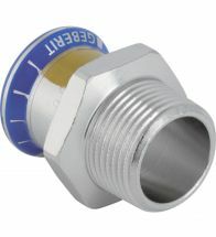 Geberit - Raccord de transition Mapress Acier Inoxydable ave c filetage extérieur (gaz): d=22mm, R=1 - RVS