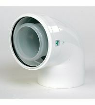 Ubbink - Concentrische bocht 90 gr rolux 4G PP120/alu wit 80/125