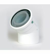 Ubbink - concentrische bocht 45 gr rolux 4G PP120/alu wit 80/125