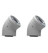 Bosch Concentrische rookgasbocht set 2 stuks 45° 60/100 wit - 7736995071