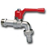 Cimberio - Robinet à boisseau sphérique avec porte-caoutchouc et levier - nickélé 3/4 - 34